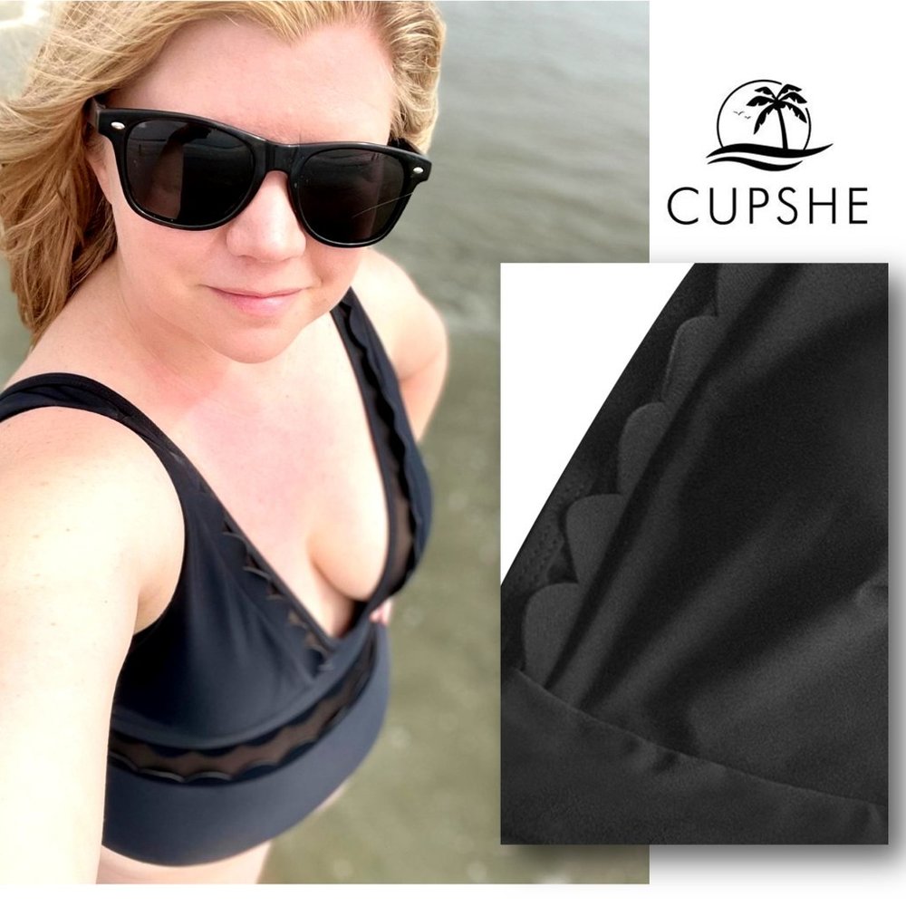CUPSHE Sheer Mesh Swimsuit with Wave Edges -  NEW WITH TAGS! - Picture 10 of 13